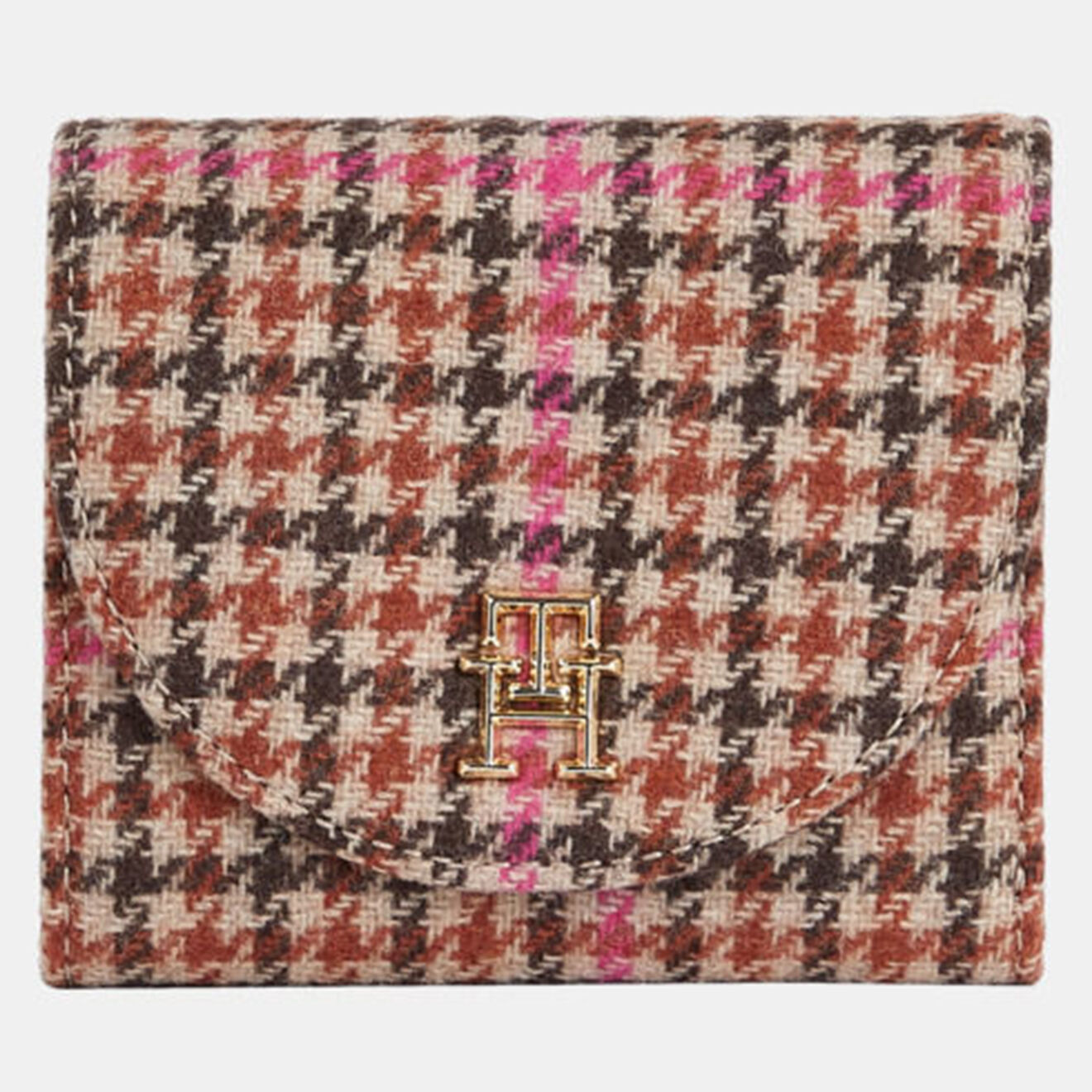 Tommy Hilfiger Portefeuille Tommy Life pied-de-poule multicolore - 10x11 cm