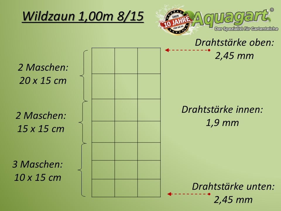50m wildhek, boshek, geknoopt gaas, weidehek, draadhek 100/8/15 zwaar