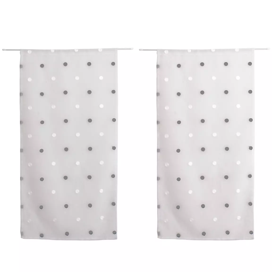 Paire de voilages passe-tringle (60 x 120 cm) Pointia Blanc