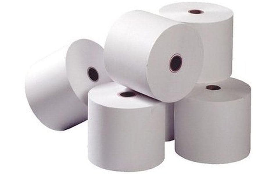 Thermo-Papierrolle 57 mm für Sharp Kassen, 5 StückAdditions- und Kassenrolle aus Thermopapier, eingeschweisst zu 5 Stück