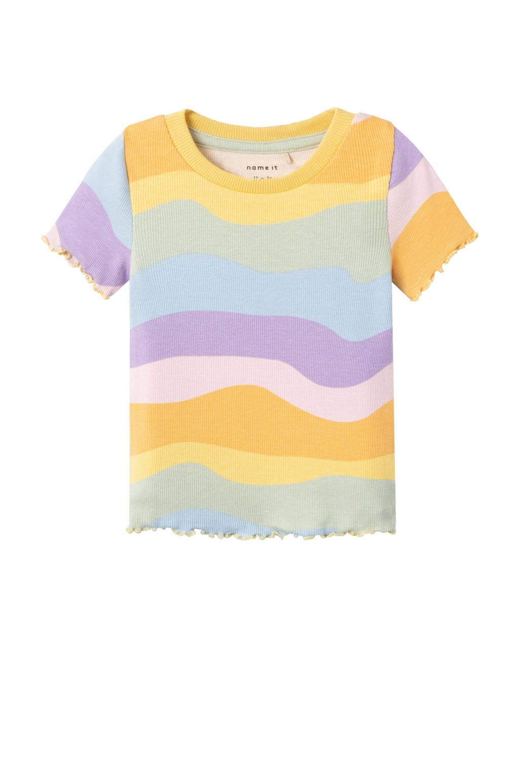 NAME IT T-shirt NMFHERMINA met all over print geel/multicolor