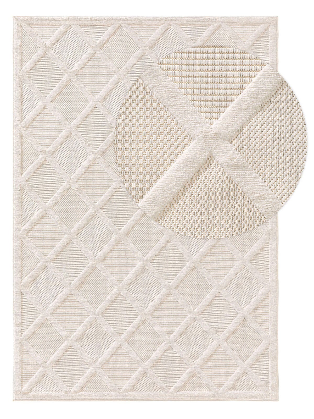 benuta nest Teppich BONTE 160 x 230 cm cream