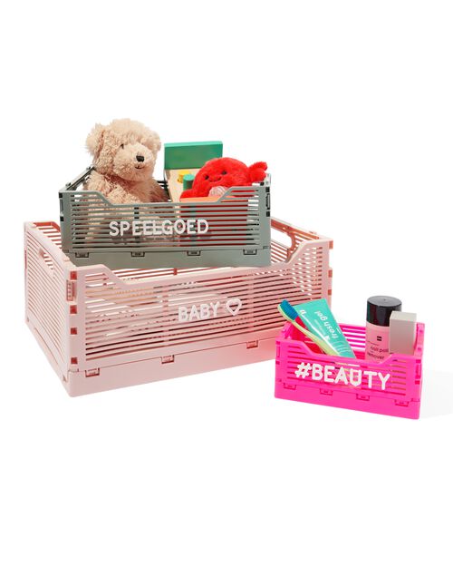 caisse pliable à lettres recyclée rose vif