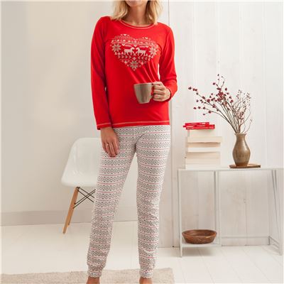 Pyjama femme motif cœur - BECQUET CRÉATION