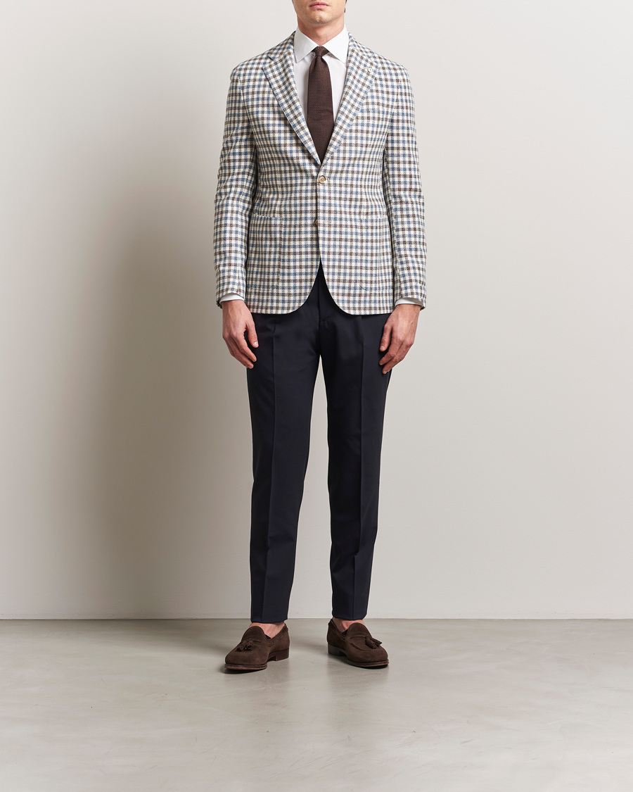 L.B.M. 1911 Jack Regular Fit Checked Blazer Blue/Brown