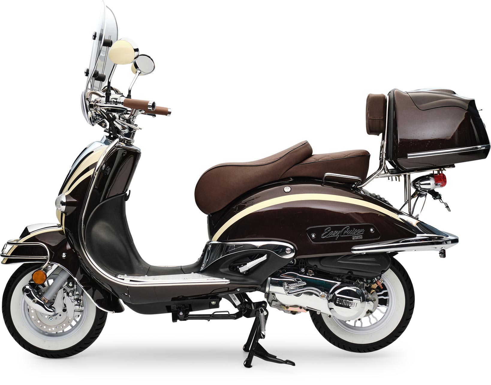 Motorroller Retro EasyCruiser Artemis Braun Beige 125ccm Scooter Kraftradtrad