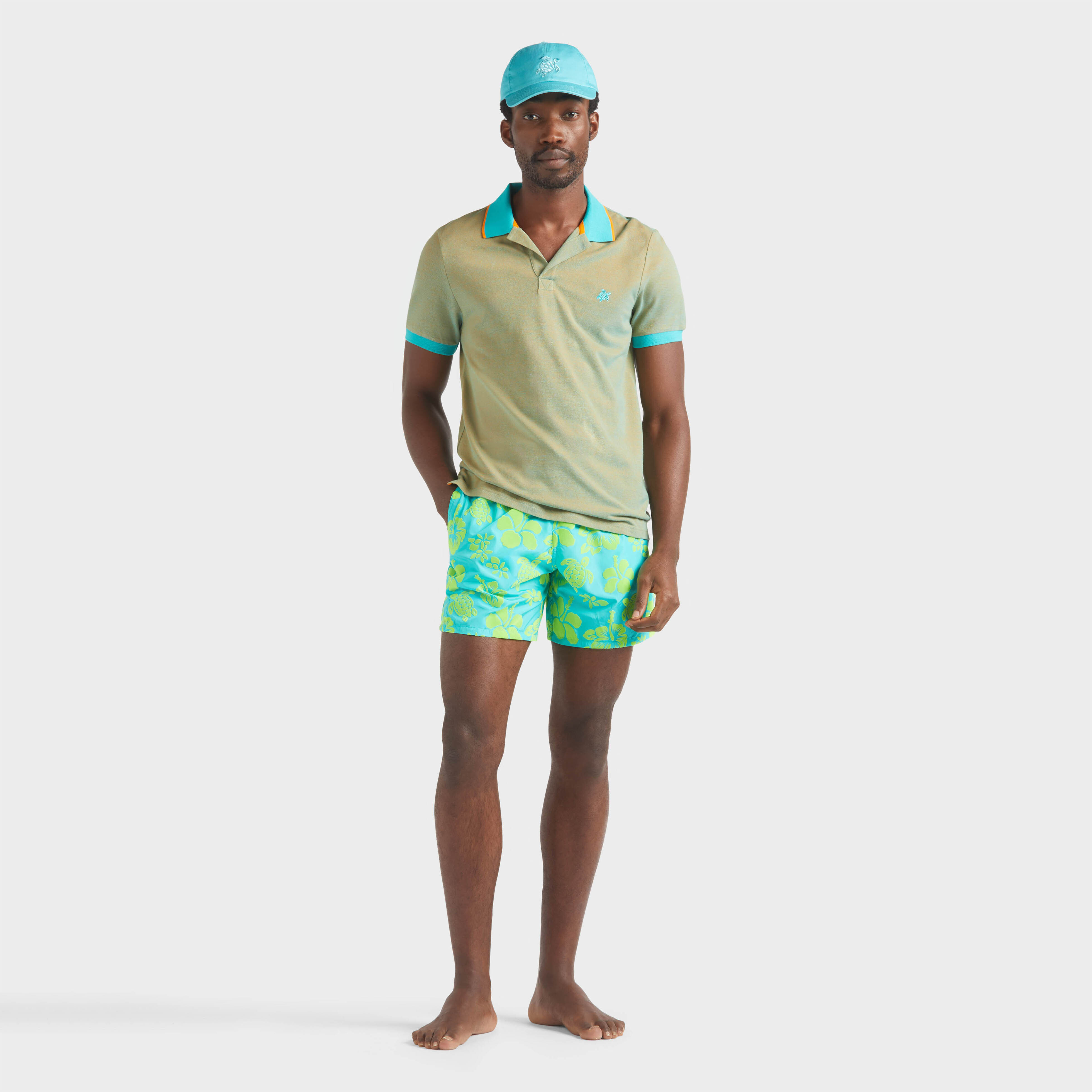 Maillot de bain ultra-léger et pliable homme Tropical Turtle Floqué