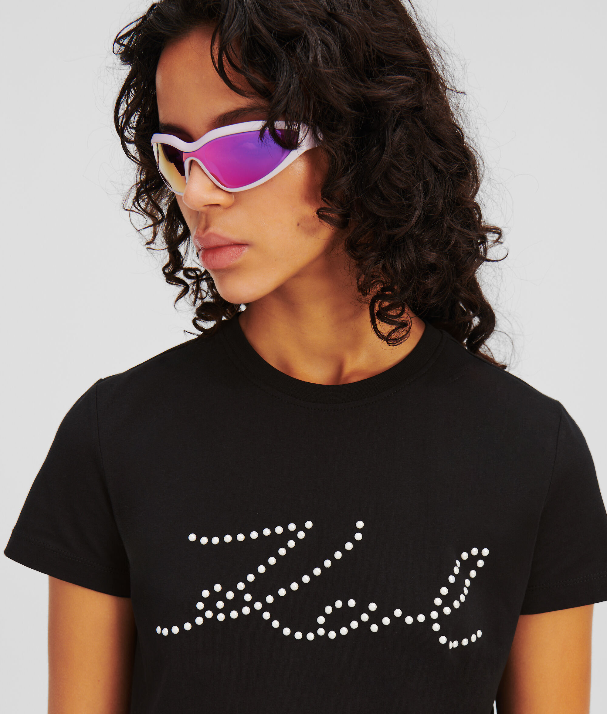 T-SHIRT KARL SIGNATURE ORNÉ DE PERLES