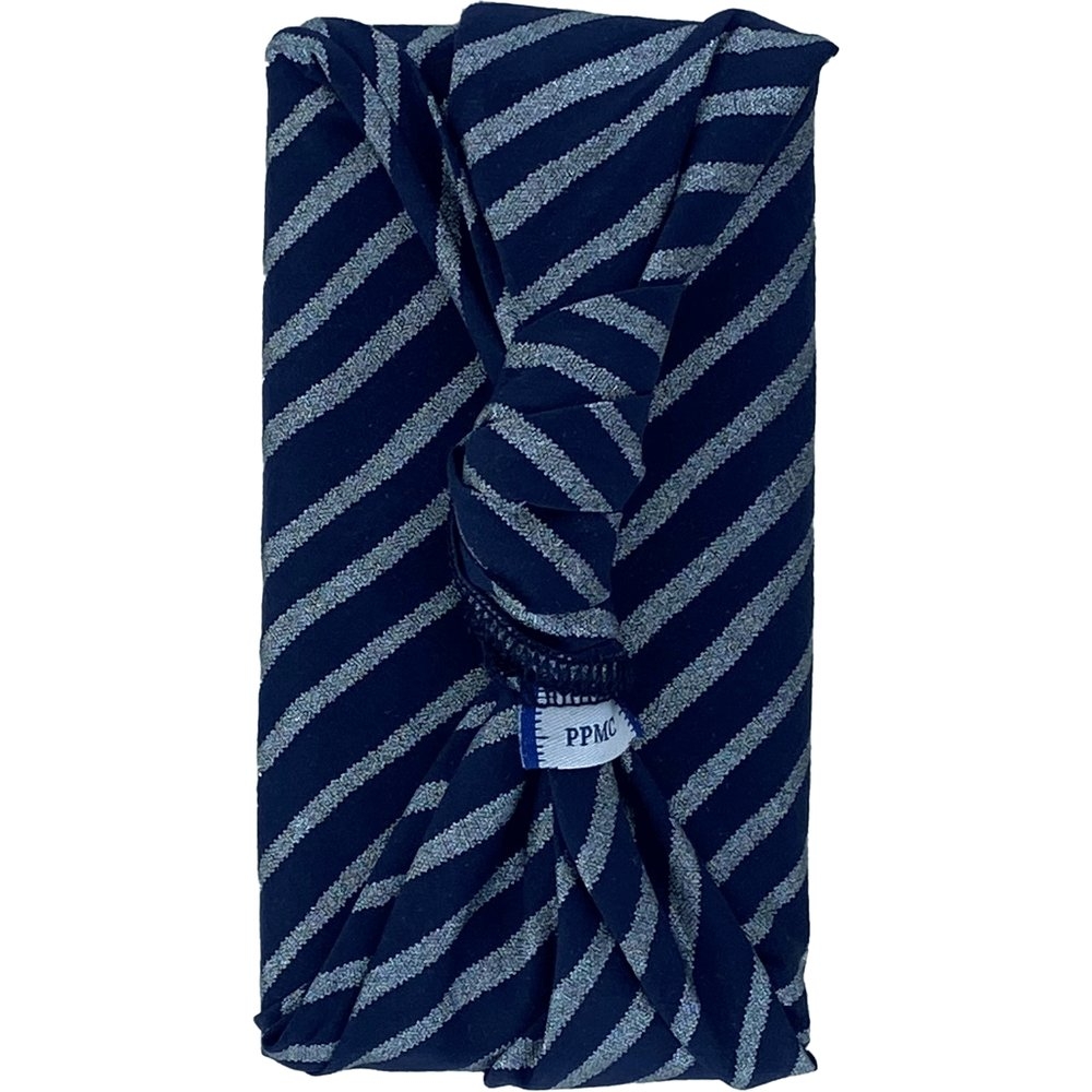 Furoshiki Petit 35 X 35 Cm Rayé Argent Marine