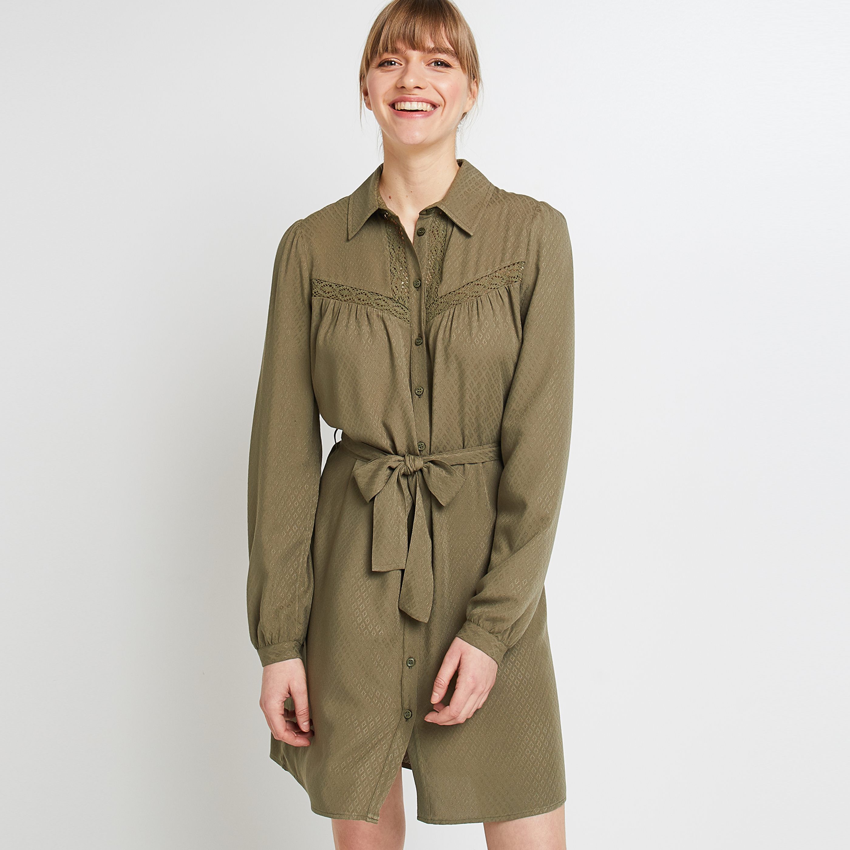 Robe chemise femme - KAKI