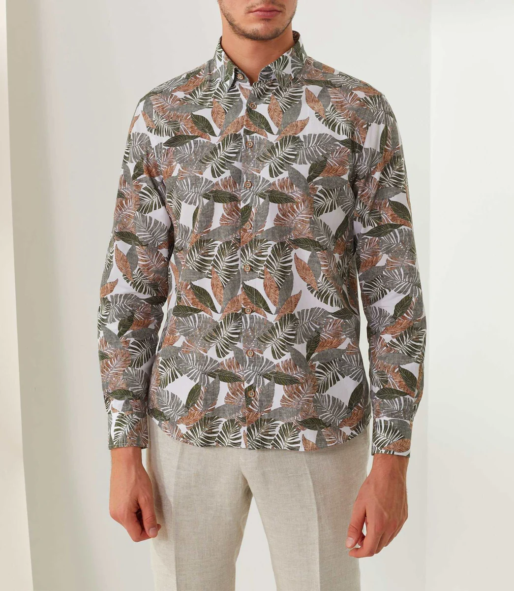 Chemise casual kaki 