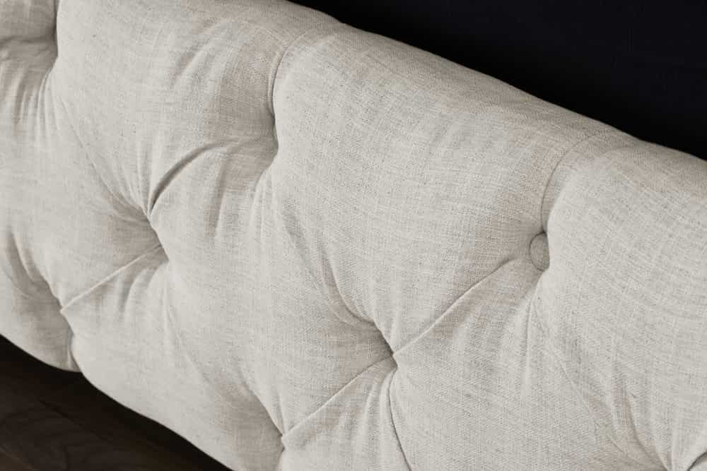 Design Boxbett PARIS 180x200cm beige Leinen Chesterfield Doppelbett