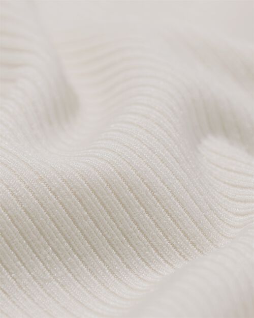 string taille haute microfibre côtelé pour femme  blanc cassé