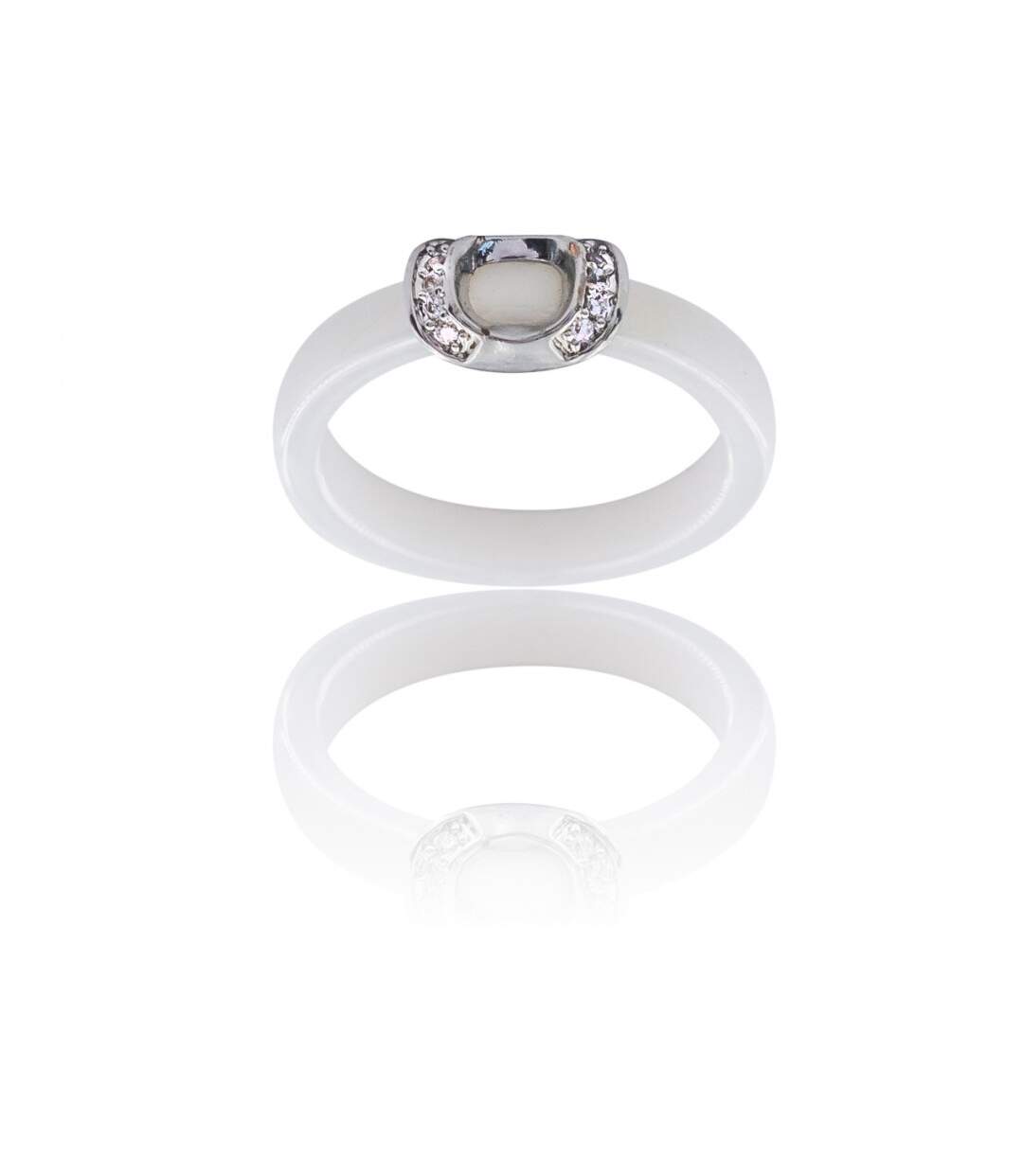 Coffret Bague Femme Céramique Ornée de Zirconium