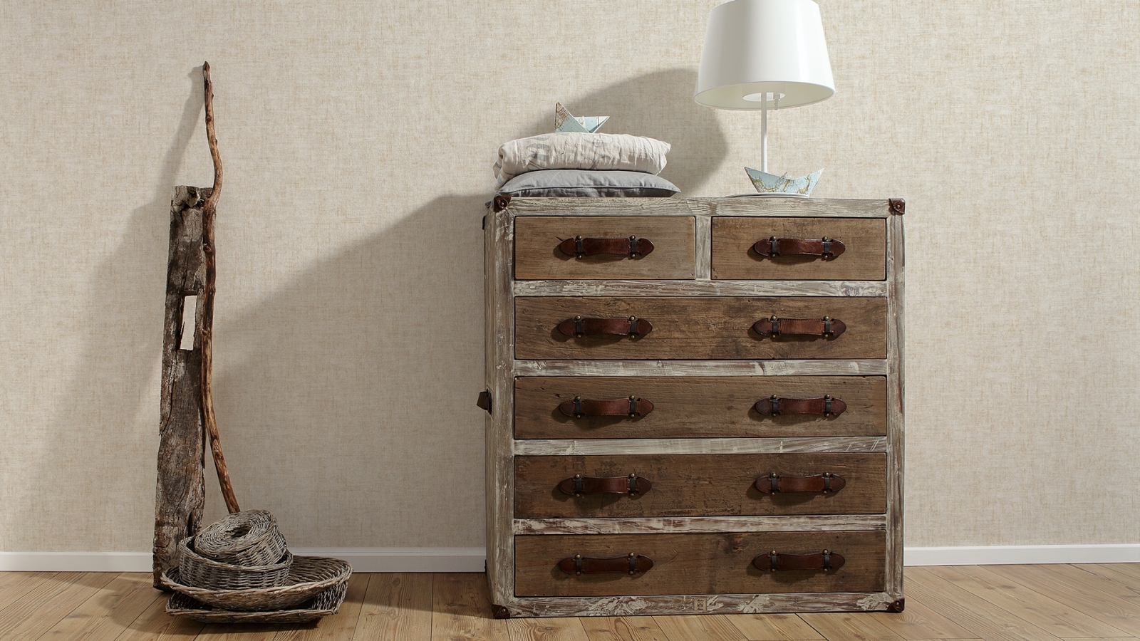 Vliestapete BORNEO - beige Metallic - 10 Meter