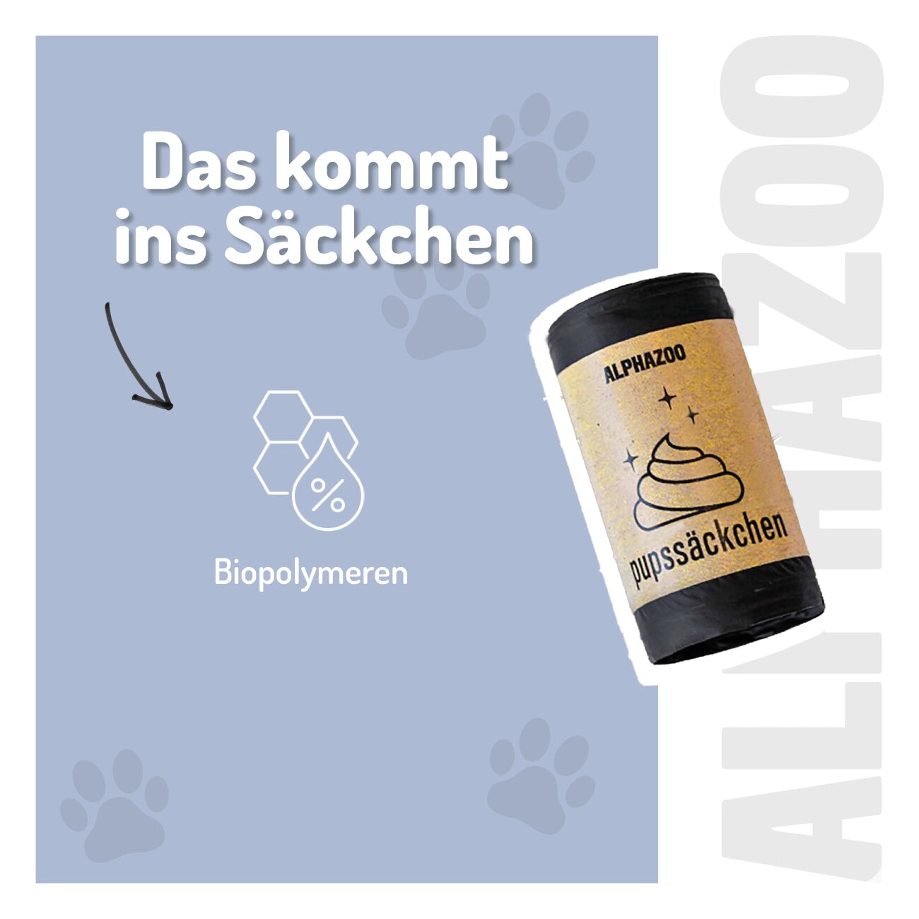 ALPHAZOO Pupssäckchen Kotbeutel für Hunde I Kompostierbare Hundekotbeutel 120 Stück
