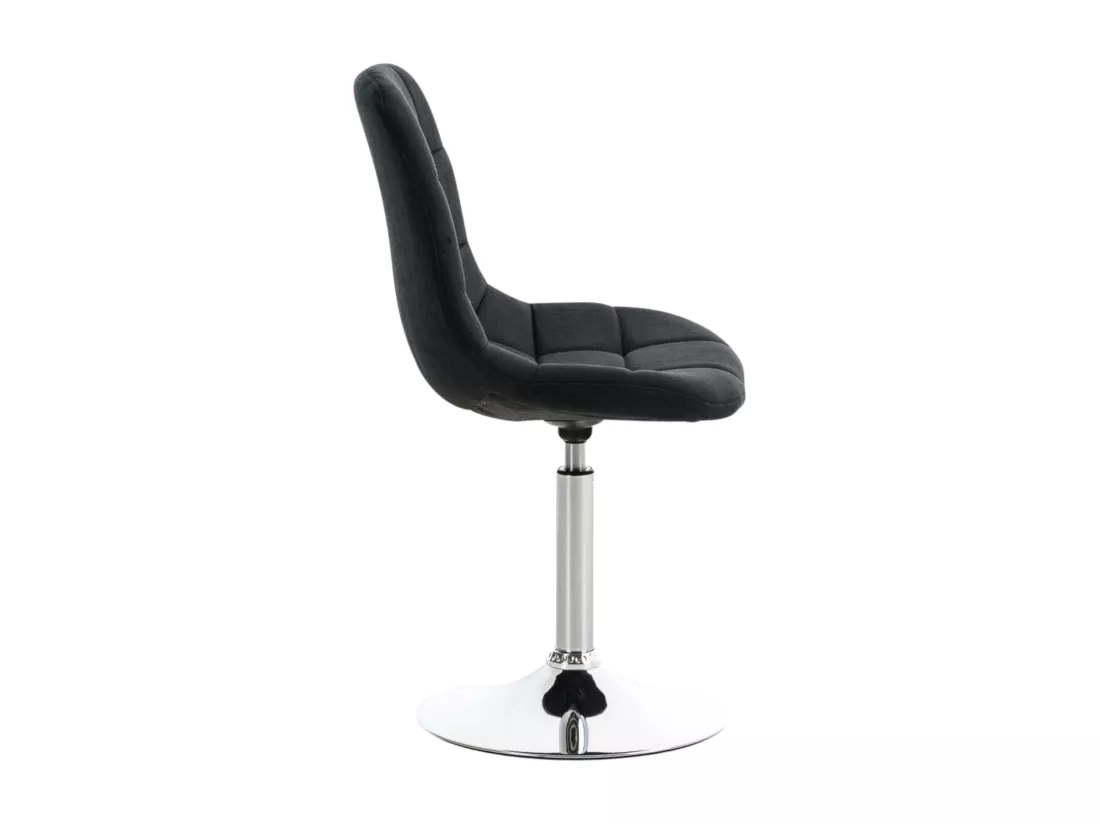 Lot de 2 Chaise de bureau - Tissu & Métal chromé - Noir - Emil
