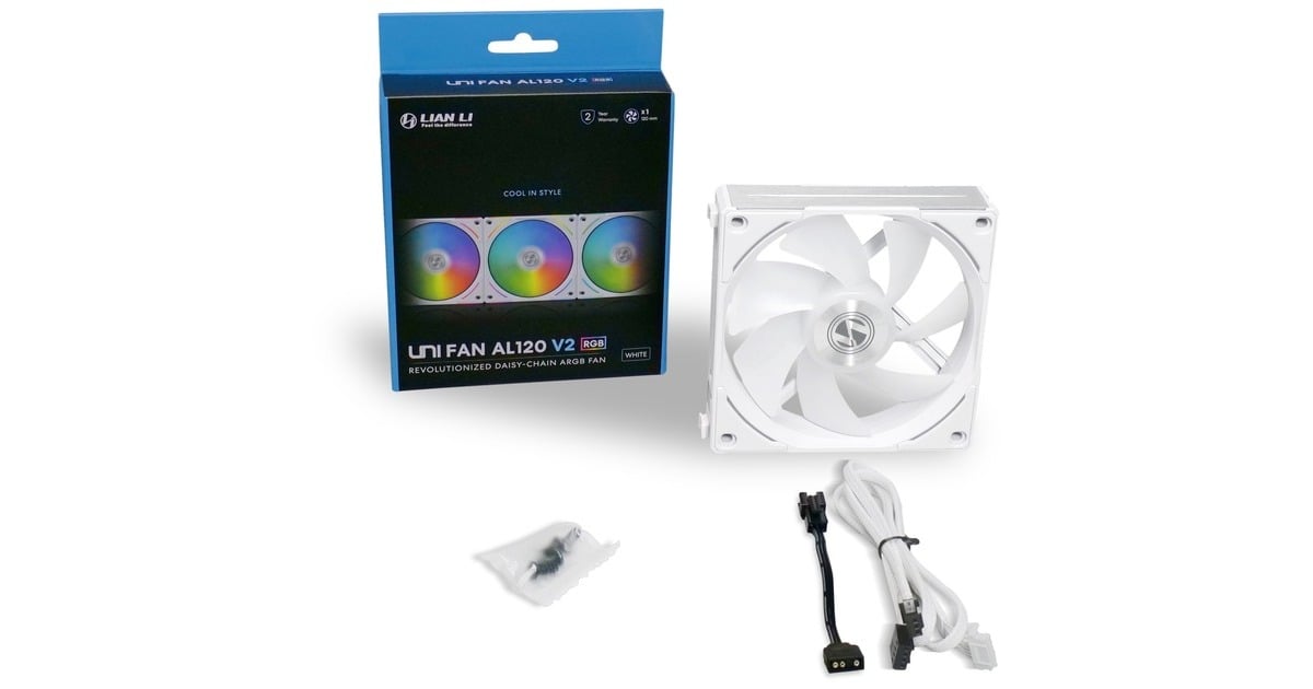 Lian LiUNI FAN AL120 V2 RGB case fan  (Wit, 120 x 120 x 28 mm, PWM)