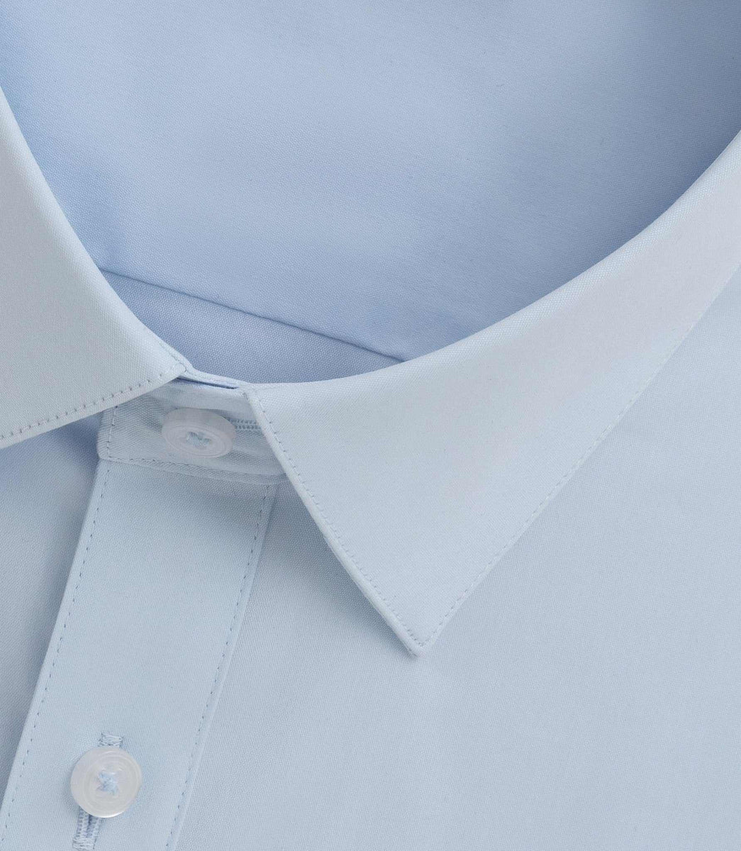 Chemise coton stretch ciel 