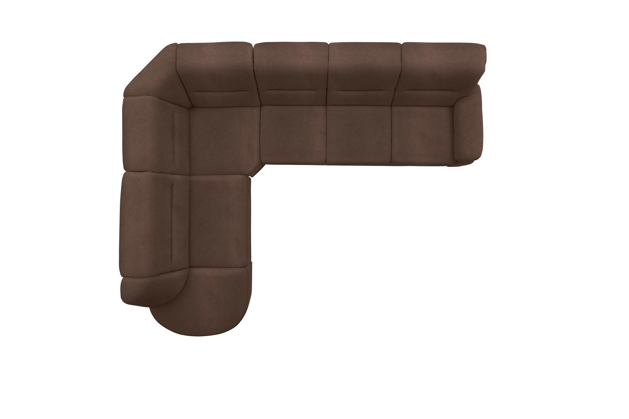 polsterpower Ecksofa - Saddle nougat - Basismodell - Ottomane links
