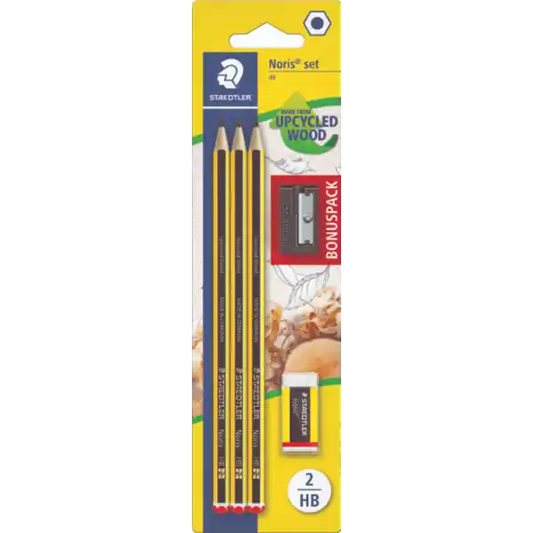 Set Bleistifte, Radiergummi + 1 Spitzer gratis