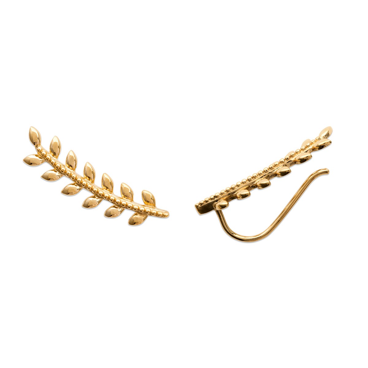 Boucles d'oreilles Brillaxis feuillage plaqué or