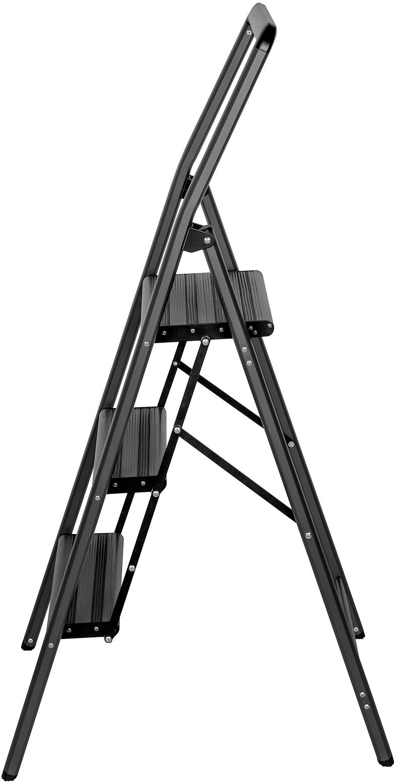 WENKO Trittleiter »Modell Alu-Compact« leichte & rutschfeste Haushaltsleiter, belastbar bis 150 kg, klappbar