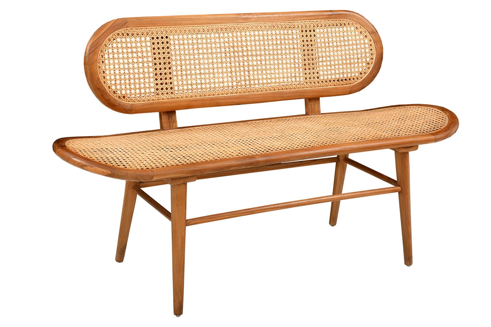 Sitzbank Rattan Teakholz Flurbank Dielenbank Esszimmer Bank Holzbank massiv