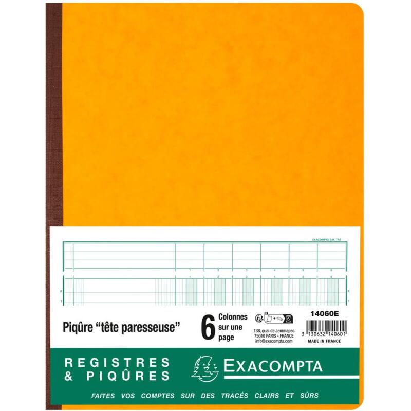 Piqûre 32x25cm à tête paresseuse 6 colonnes sur 1 page - 31 lignes - 80 pages