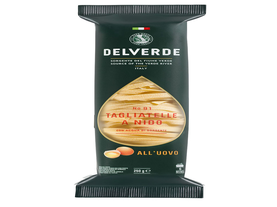 TAGLIATELLE DELVERDE NIDO COM OVO Nº91 250G