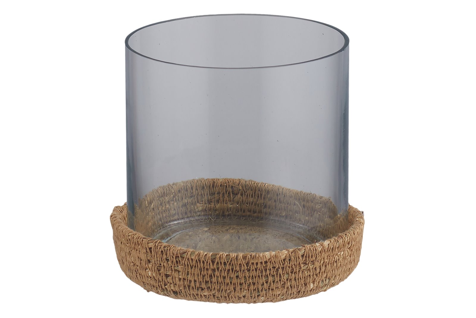 Pune lysholder Natur/glass Ø10 H10 cm