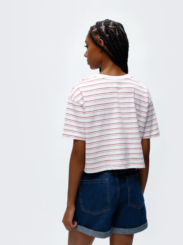 Camiseta cropped de manga curta - 0-900