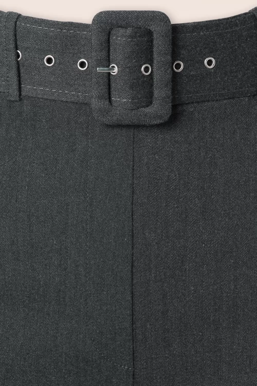 Vintage Chic for Topvintage Sasha Herringbone pantalon in grijs