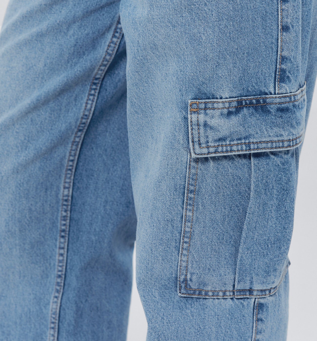 Jean large cargo Femme - Jean moyen