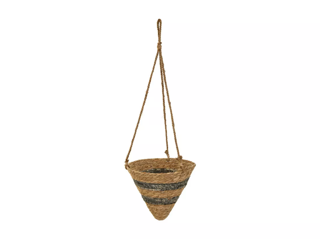 Paniers suspendus en fibre naturelle marron d26x25h-d22x18h