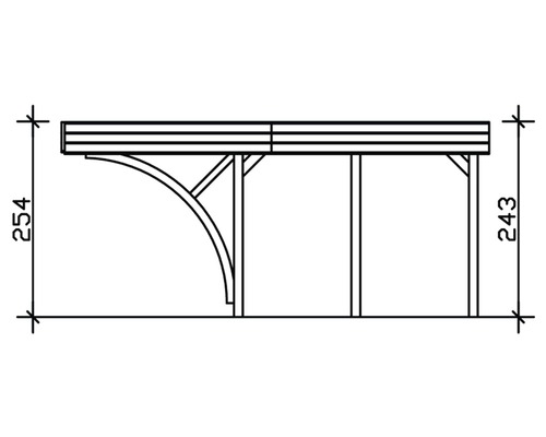 SKAN HOLZ Friesland dubbele carport met 2 inrijbogen en paalankers 557x555 cm geïmpregneerd