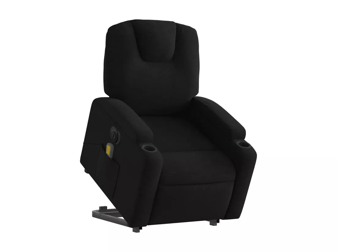 Fauteuil inclinable massant électrique Noir Tissu