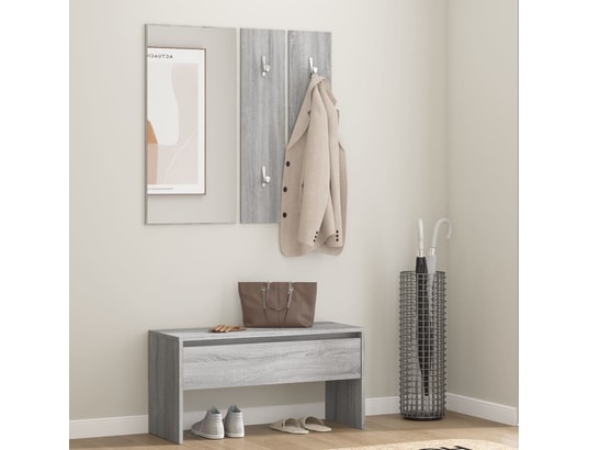 VIDAXL - Ensemble de meubles de couloir sonom gris bois d'ingénierie