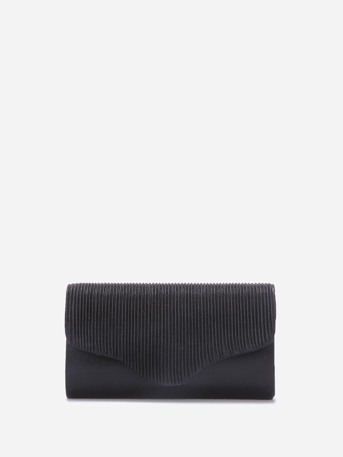 Pochette pailletée à détail plissé- Noir