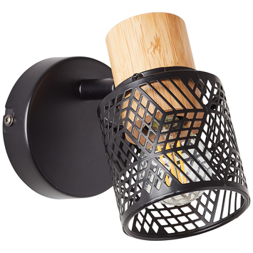 Brilliant wandspot Santy zwart/bamboe