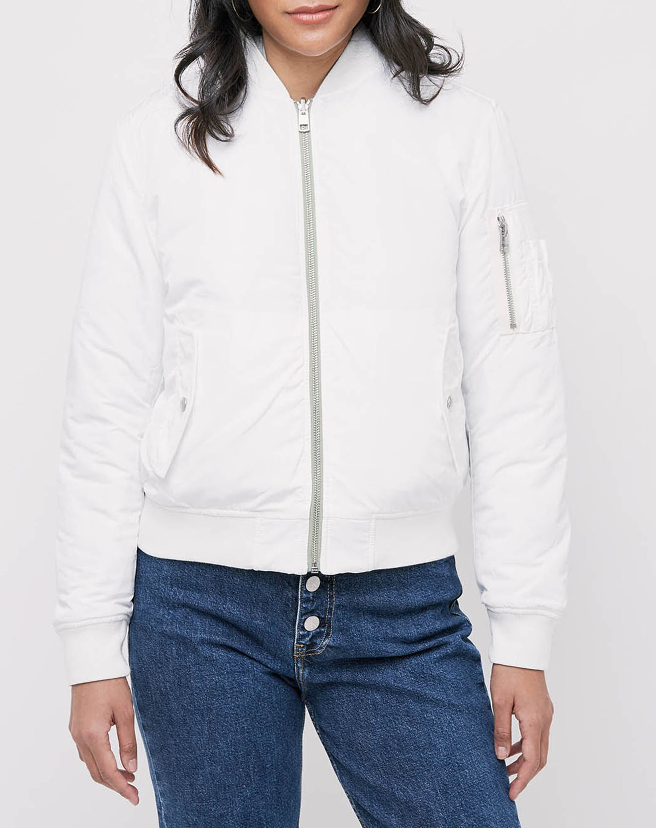 Calvin Klein Bombers réversible vert clair/blanc