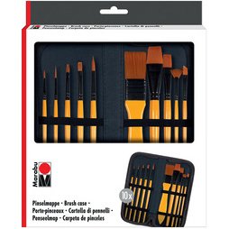 Trousse de pinceaux, avec 10 pinceaux pour acrylique