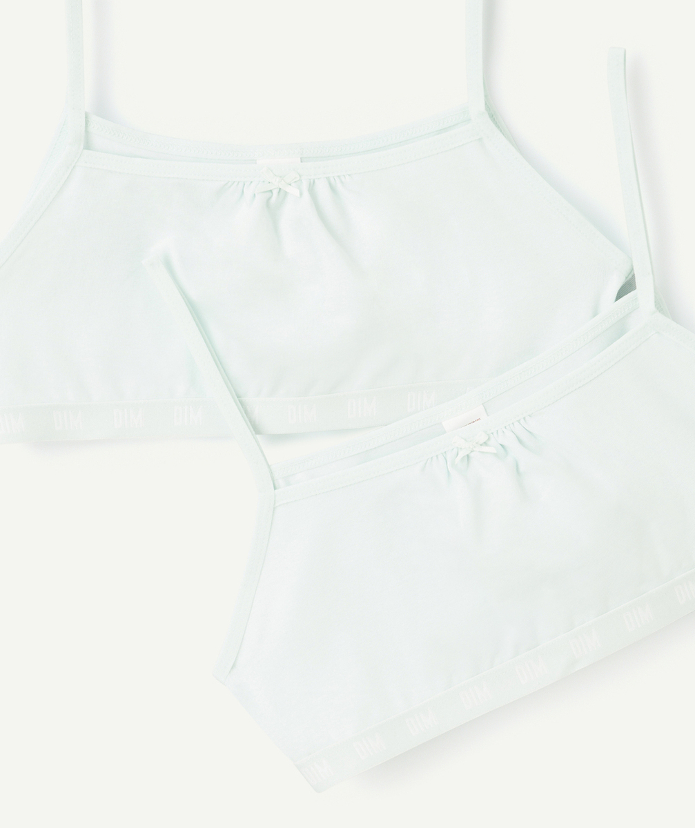DIMLOT DE 2 BRASSIÈRES SKIN CARE EN COTON BIO BLEU PASTEL