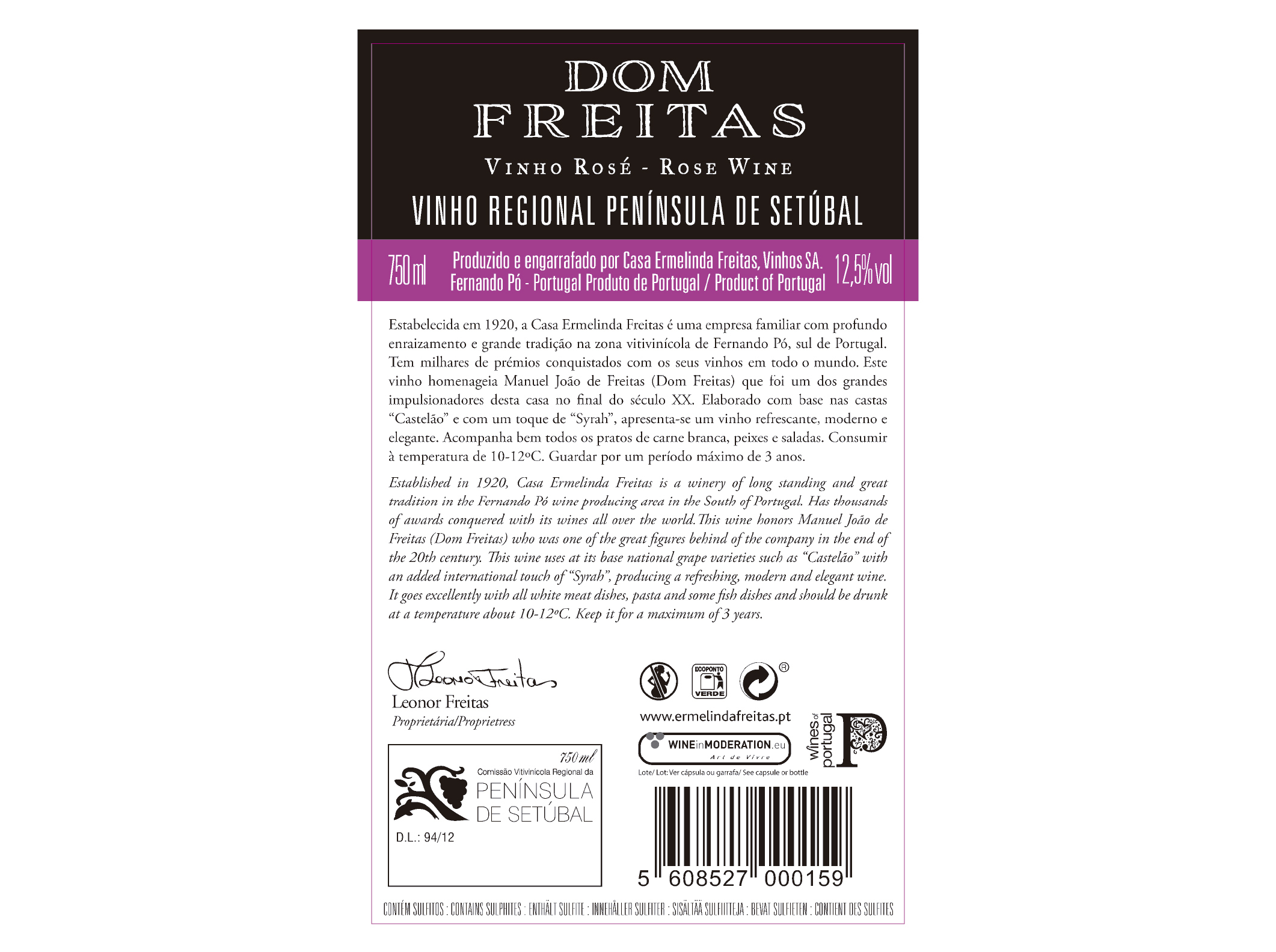 VINHO ROSÉ DOM FREITAS SETÚBAL 0.75L