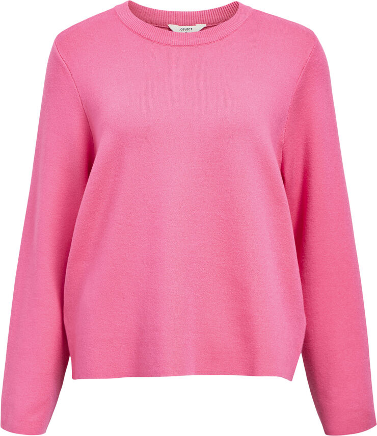 Object OBJREYNARD SQUARE SLEEVE O-NECK NOO Hot pink/col
