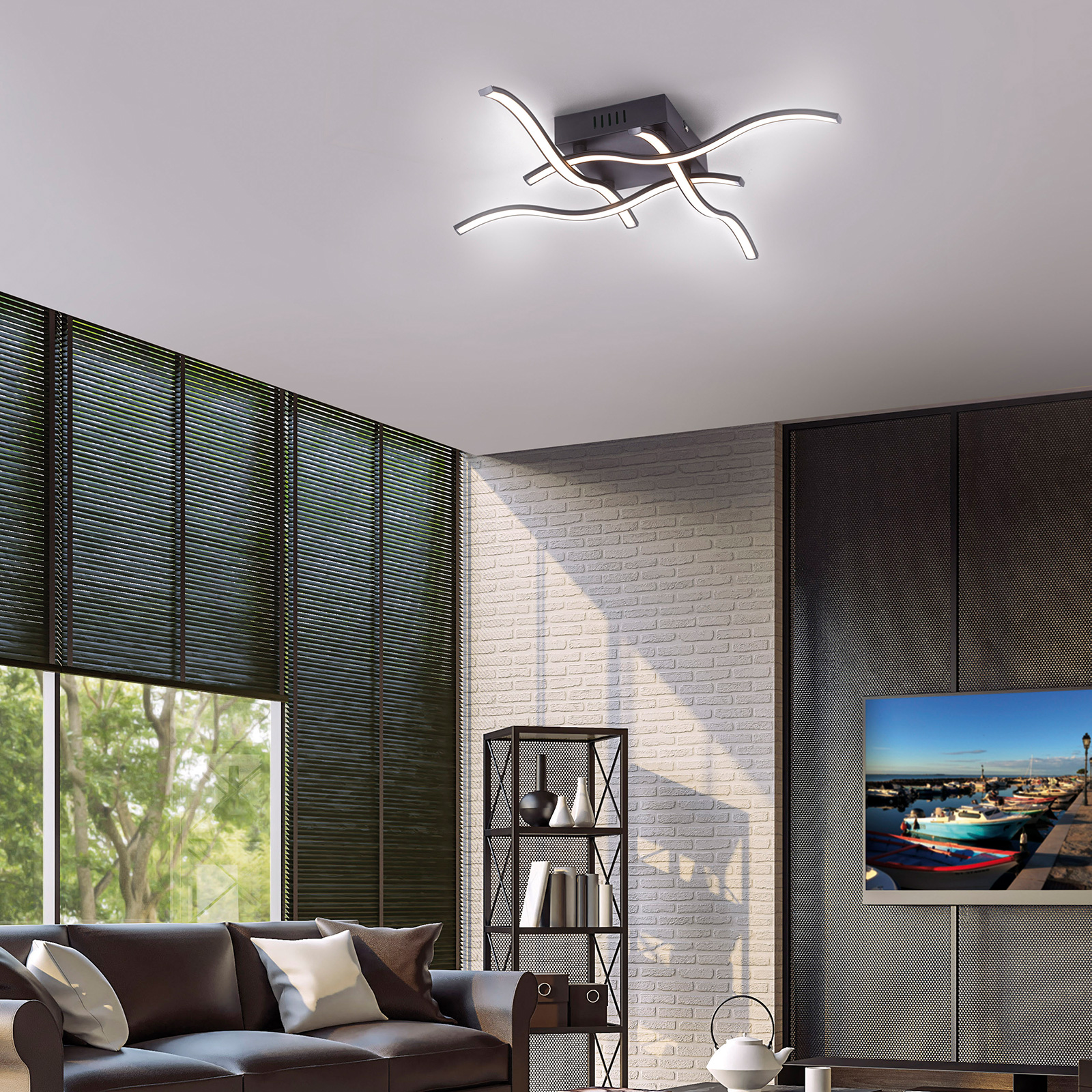 LED-Deckenleuchte - schwarz - 55 cm