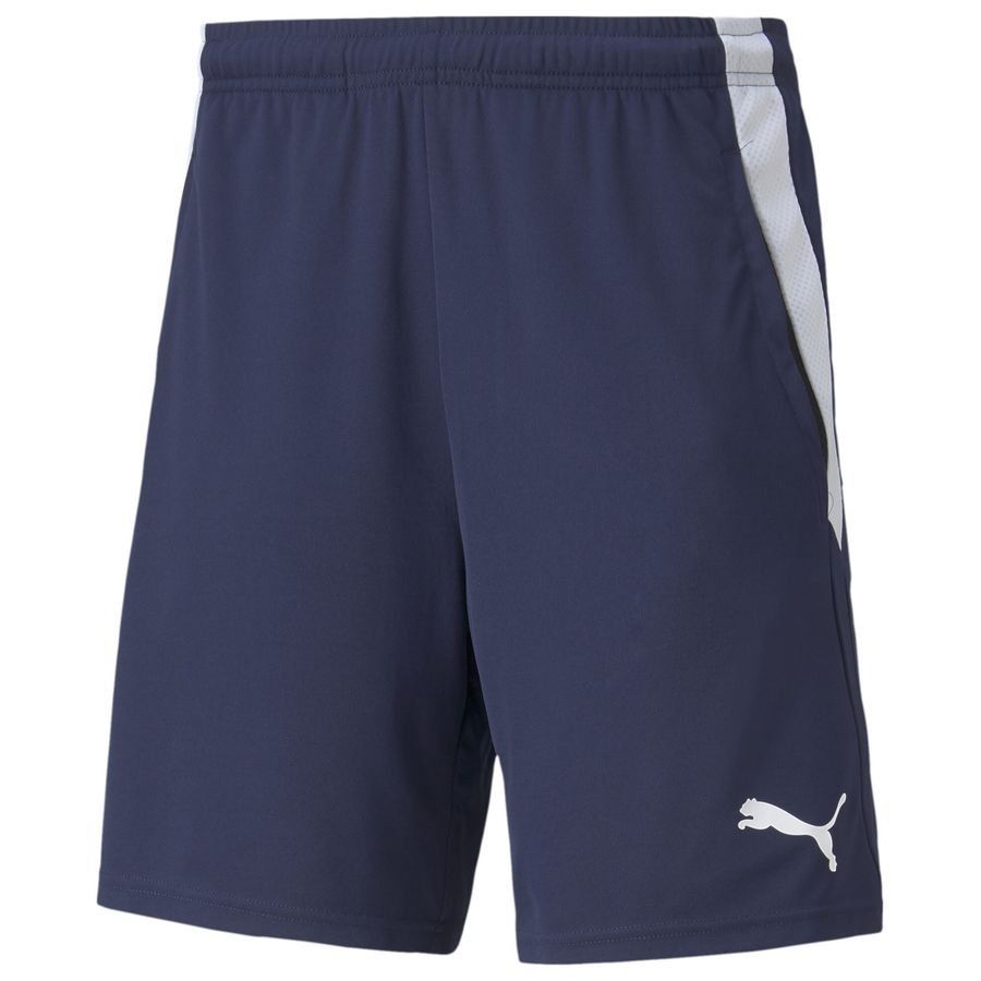 PUMA Short d'Entraînement teamLIGA 2 - Bleu Marine/Blanc
