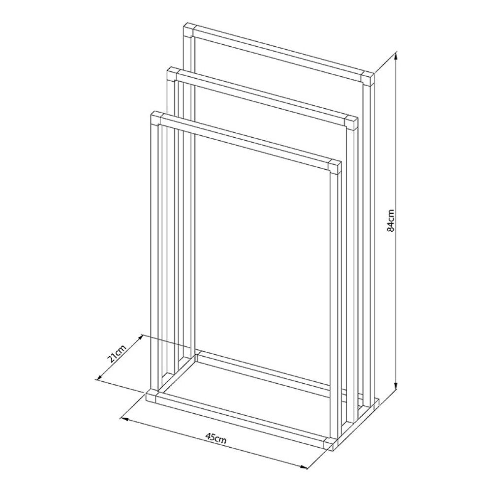 HÅNDKLESTATIV ESBADA SQUARE STATIV 84CM SVART