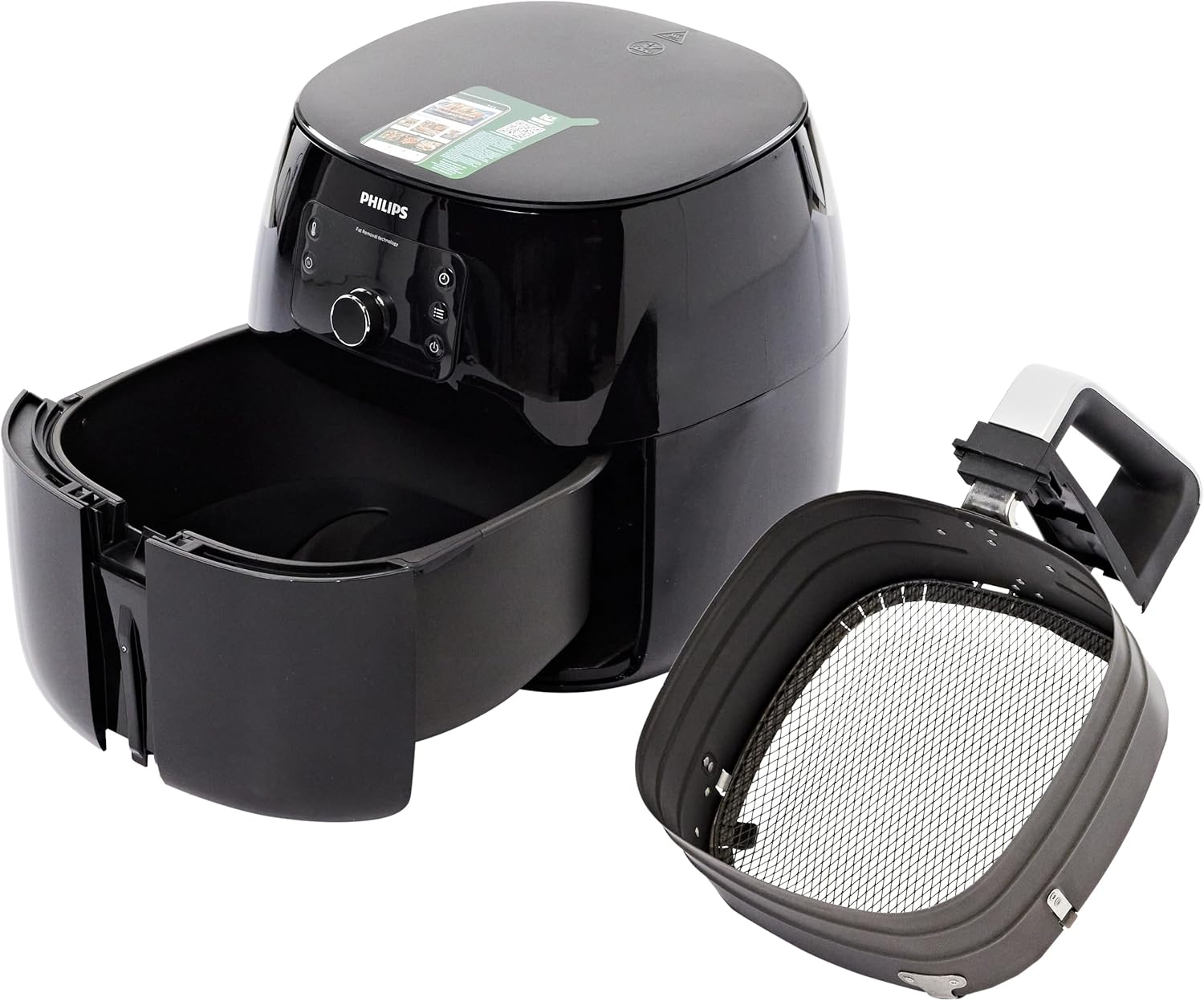 Philips Airfryer Premium XXL, 7.3L (1.4kg), 90% de Graisse en Moins grâce à la Technologie Rapid Air, Application de Recette (HD9650/90)