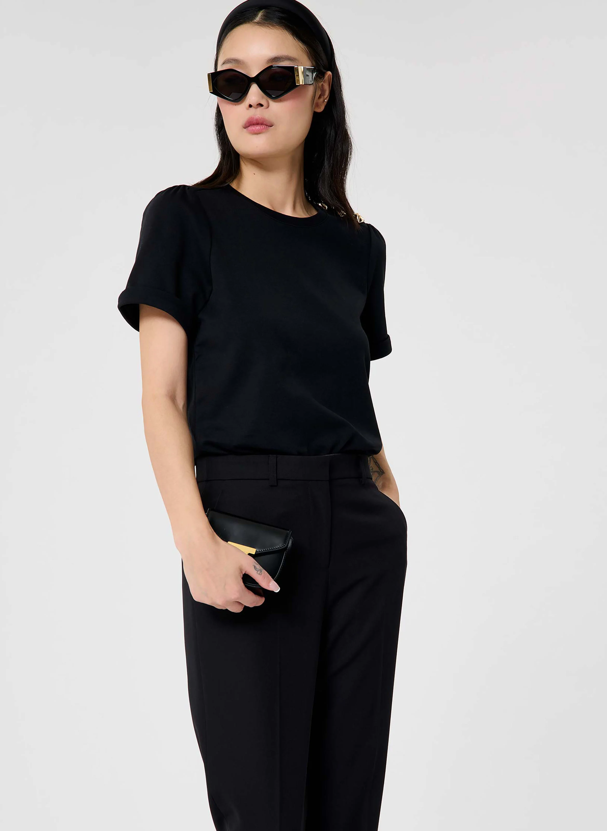 TAMPA - Tee-shirt col rond en coton | Noir